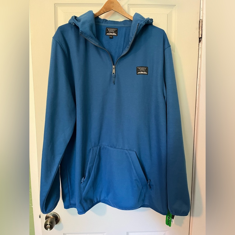 NWT Massive Outdoor brand Blue Quarter Zip Hoodie